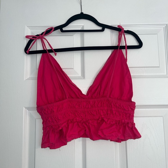Vibrant Pink Ruffle Tank Top - Picture 2 of 3